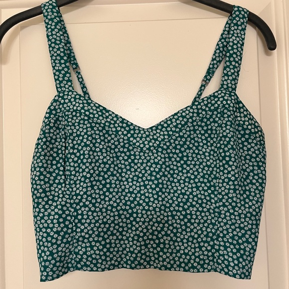 Abercrombie & Fitch Green Floral Two Piece Set Midi Skirt and Top Size S - Picture 2 of 8